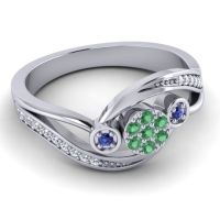 Simple Floral Pave Bypass Caya Ring