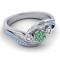 Simple Floral Pave Bypass Caya Ring