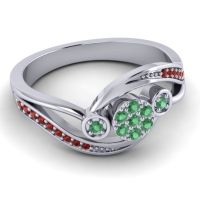 Simple Floral Pave Bypass Caya Ring