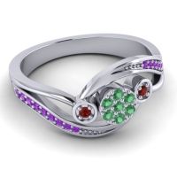 Simple Floral Pave Bypass Caya Ring