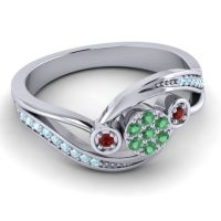 Simple Floral Pave Bypass Caya Ring
