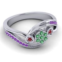 Simple Floral Pave Bypass Caya Ring