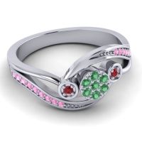 Simple Floral Pave Bypass Caya Ring