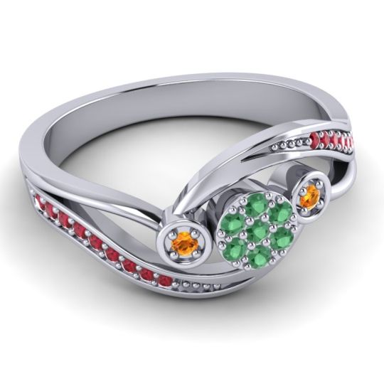 Simple Floral Pave Bypass Caya Ring