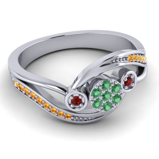 Simple Floral Pave Bypass Caya Ring