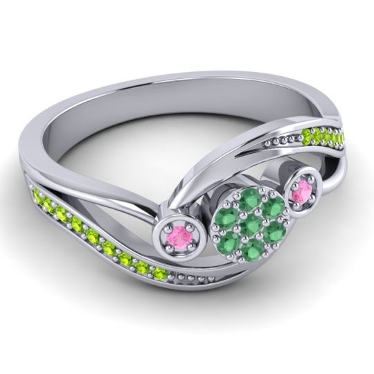 Simple Floral Pave Bypass Caya Ring