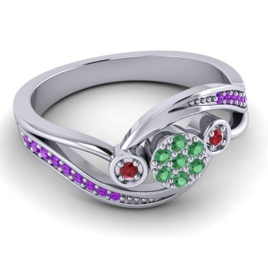 Simple Floral Pave Bypass Caya Ring