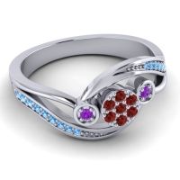 Simple Floral Pave Bypass Caya Ring