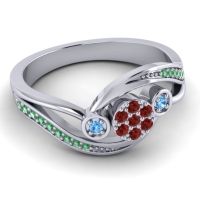 Simple Floral Pave Bypass Caya Ring