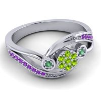 Simple Floral Pave Bypass Caya Ring