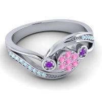 Simple Floral Pave Bypass Caya Ring