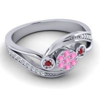 Simple Floral Pave Bypass Caya Ring