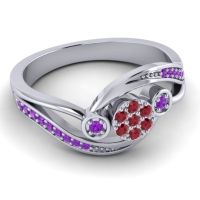 Simple Floral Pave Bypass Caya Ring