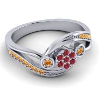 Simple Floral Pave Bypass Caya Ring