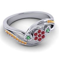 Simple Floral Pave Bypass Caya Ring