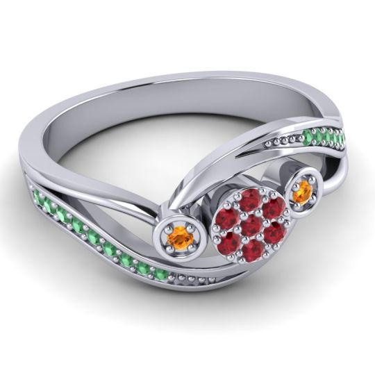 Simple Floral Pave Bypass Caya Ring