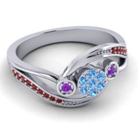 Simple Floral Pave Bypass Caya Ring