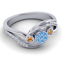 Simple Floral Pave Bypass Caya Ring