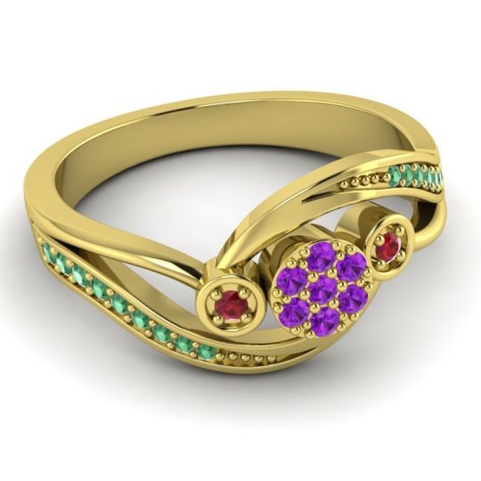 Simple Floral Pave Bypass Caya Ring
