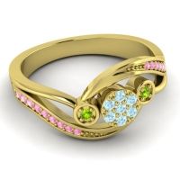 Simple Floral Pave Bypass Caya Ring