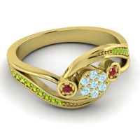 Simple Floral Pave Bypass Caya Ring