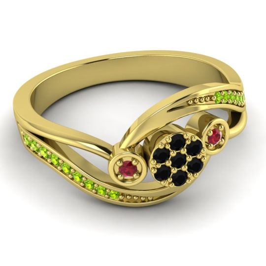 Simple Floral Pave Bypass Caya Ring