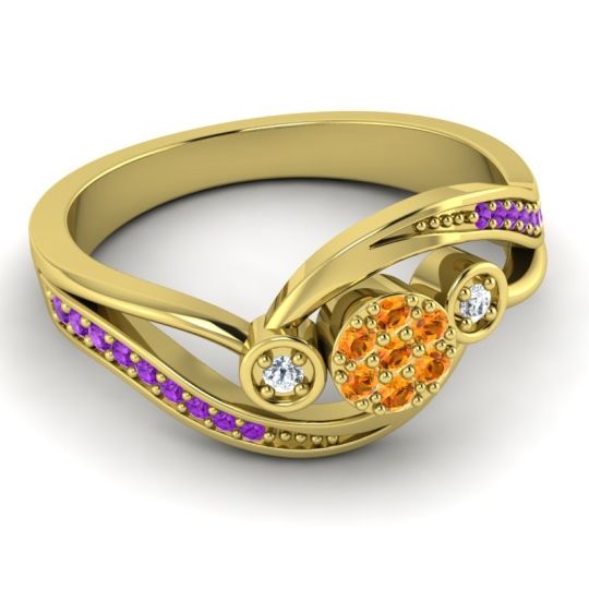 Simple Floral Pave Bypass Caya Ring