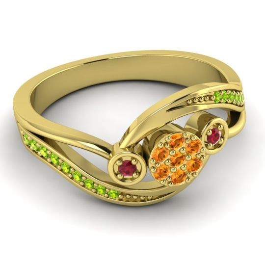 Simple Floral Pave Bypass Caya Ring