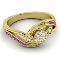 Simple Floral Pave Bypass Caya Ring