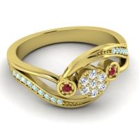 Simple Floral Pave Bypass Caya Ring