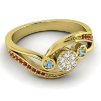 Simple Floral Pave Bypass Caya Ring