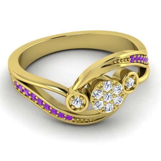 Simple Floral Pave Bypass Caya Ring