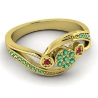 Simple Floral Pave Bypass Caya Ring
