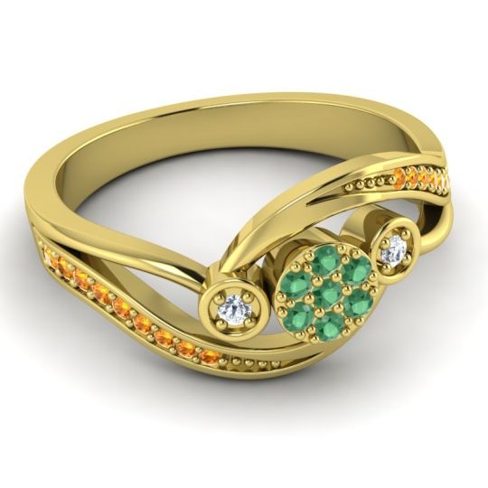 Simple Floral Pave Bypass Caya Ring