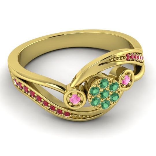 Simple Floral Pave Bypass Caya Ring