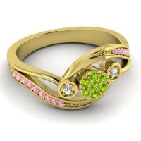 Simple Floral Pave Bypass Caya Ring