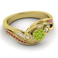 Simple Floral Pave Bypass Caya Ring