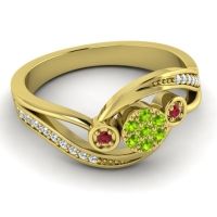 Simple Floral Pave Bypass Caya Ring