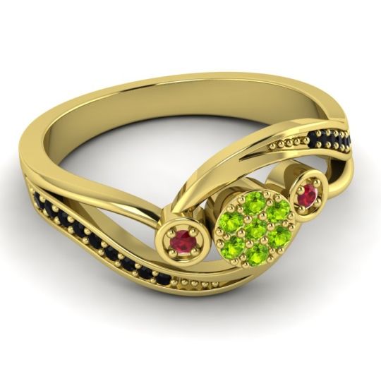 Simple Floral Pave Bypass Caya Ring