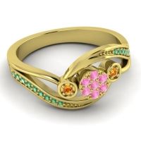 Simple Floral Pave Bypass Caya Ring