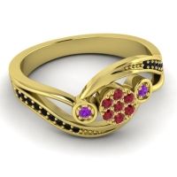 Simple Floral Pave Bypass Caya Ring