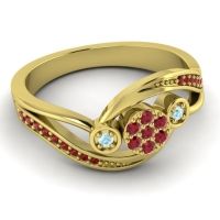 Simple Floral Pave Bypass Caya Ring