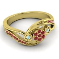 Simple Floral Pave Bypass Caya Ring