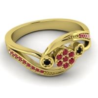 Simple Floral Pave Bypass Caya Ring