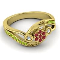 Simple Floral Pave Bypass Caya Ring