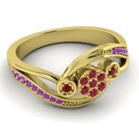 Simple Floral Pave Bypass Caya Ring