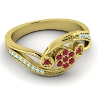 Simple Floral Pave Bypass Caya Ring