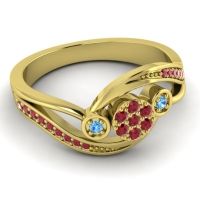 Simple Floral Pave Bypass Caya Ring