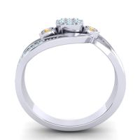 Simple Floral Pave Bypass Caya Ring