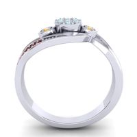 Simple Floral Pave Bypass Caya Ring